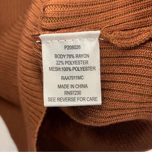 NWT Crave Fame Ribbed Mesh Detail Long Sleeve Fitted Top, size S (juniors) - Picture 8 of 11